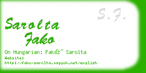 sarolta fako business card